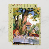 Alice's in Wonderland Tea Party Mad Hatter Briefkaart (Voorkant / Achterkant)