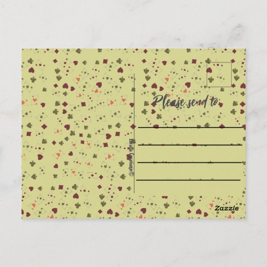 Alice's in Wonderland Tea Party Mad Hatter Briefkaart (Achterkant)