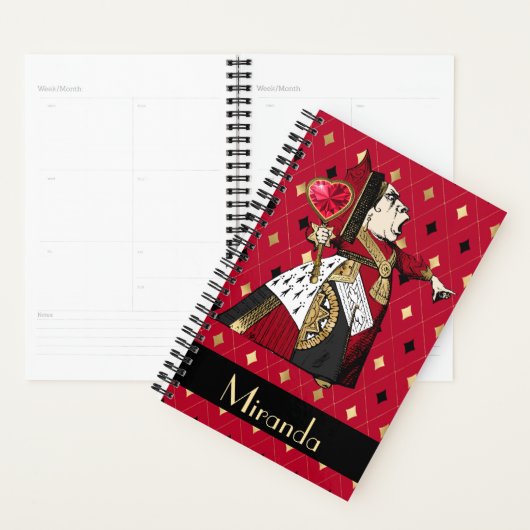 Alice's koningin van het hart in het Rode Geperson Planner (Display)