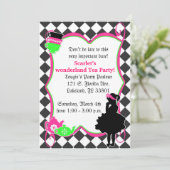 Alice's Mad Tea Party nodigt uit Kaart (Staand voorkant)