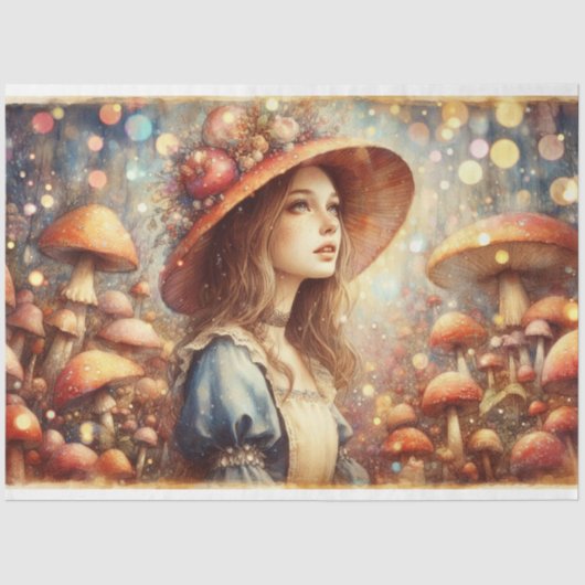 Alice's Magical Mushroom Wonderland Decoupage Tissuepapier (Voorkant)