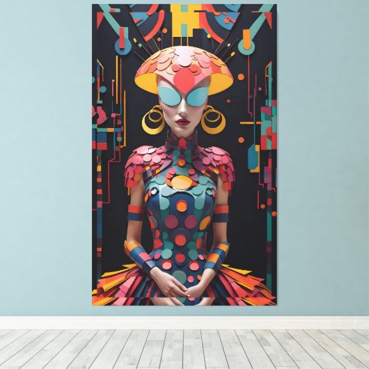 Alice's New Afternoon Tea Party beroemd gemaakt do Canvas Afdruk (Insitu (Houten vloer))