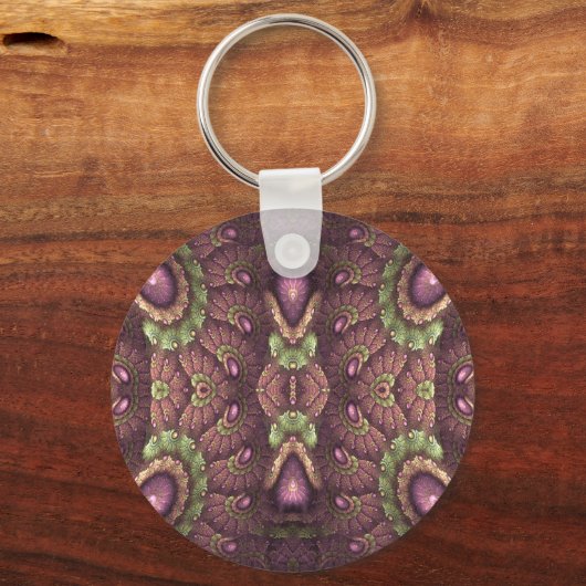 Alice's Paarse Abstracte Pattern Sleutelhanger (Voorkant)