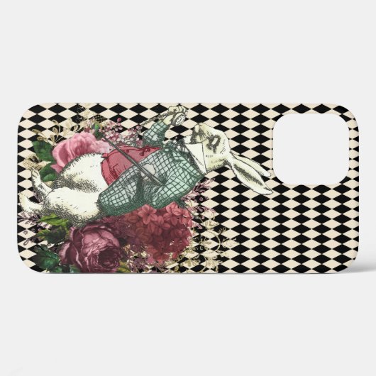 Alice's Rabbit Harlequin Pattern Case-Mate iPhone Case (Achterkant (horizontaal))
