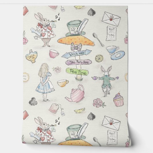 Alice's Tea Party Behang (Afrollen)
