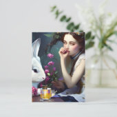 Alices Tea Party Met Het Konijn Briefkaart (Staand voorkant)