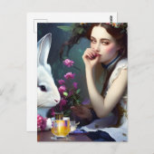 Alices Tea Party Met Het Konijn Briefkaart (Voorkant / Achterkant)