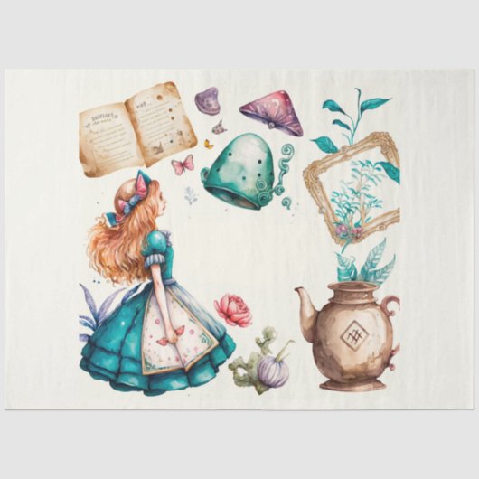 Alice's Thee Feest Serie Design 9 Tissuepapier (Voorkant)