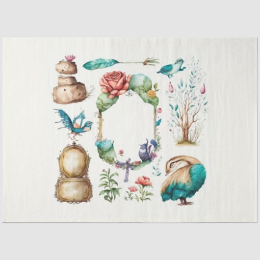 Alice's Thee Feest Serie Ontwerp 12 Tissuepapier (Voorkant)