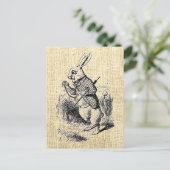 Alice's White Rabbit  Illustration Briefkaart (Staand voorkant)