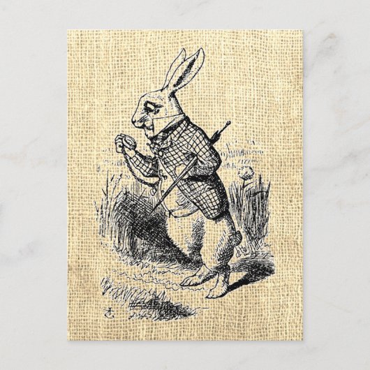 Alice's White Rabbit  Illustration Briefkaart (Voorkant)