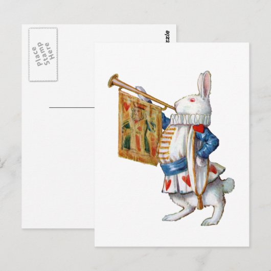 ALICES WHITE RABBIT IN WONDERLAND BRIEFKAART (Voorkant / Achterkant)