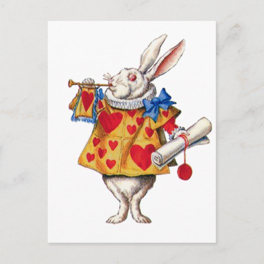 ALICE'S WHITE RABBIT IN WONDERLAND BRIEFKAART (Voorkant)