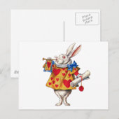 ALICE'S WHITE RABBIT IN WONDERLAND BRIEFKAART (Voorkant / Achterkant)
