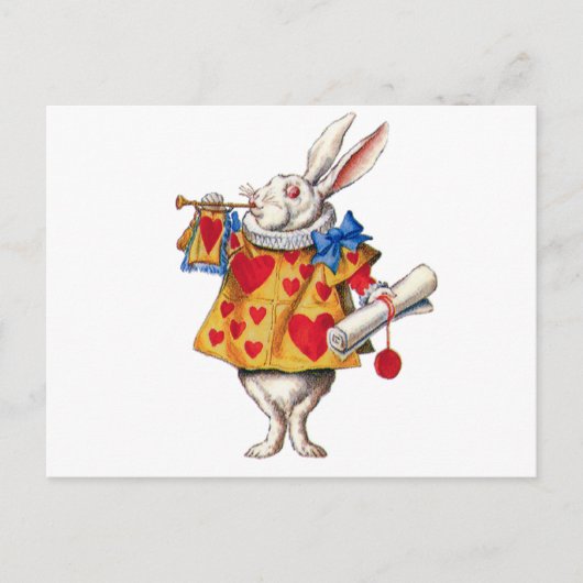 ALICE'S WHITE RABBIT IN WONDERLAND BRIEFKAART (Voorkant)
