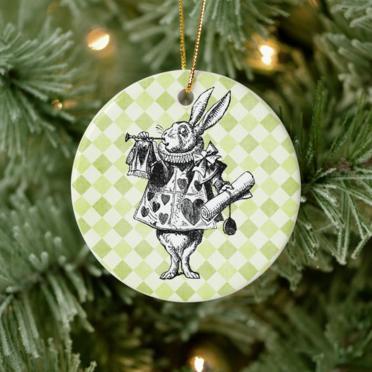 Alice's White Rabbit  Keramisch Ornament (Boom)