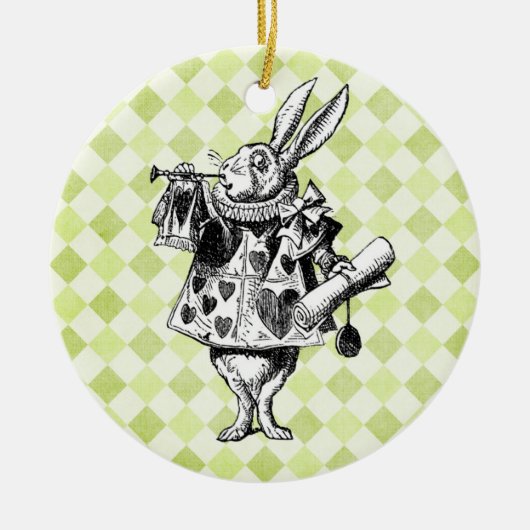 Alice's White Rabbit  Keramisch Ornament (Voorkant)