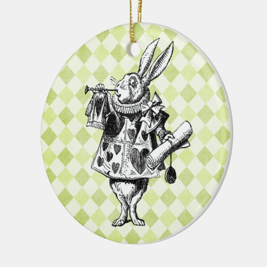 Alice's White Rabbit Keramisch Ornament (Links)