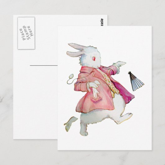 Alice's witte konijn in Wonderland Briefkaart (Voorkant / Achterkant)