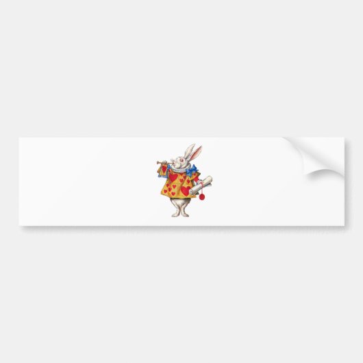 ALICE'S WITTE KONIJN IN WONDERLAND BUMPERSTICKER (Voorkant)