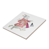 Alice's witte konijn in Wonderland Tegeltje (Zijkant)