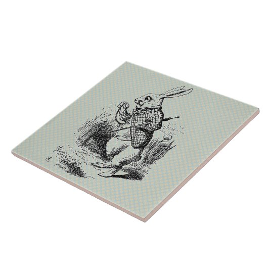 Alice's witte konijn Tegeltje (Zijkant)