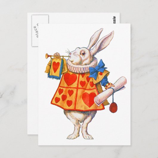 ALICE'S WITTE RABBIT BRIEFKAART (Voorkant / Achterkant)