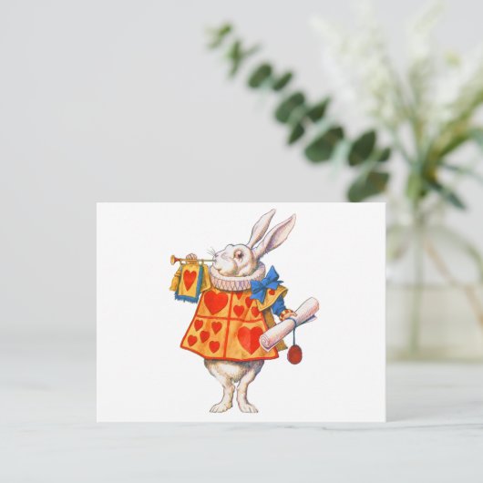 ALICE'S WITTE RABBIT BRIEFKAART (Staand voorkant)