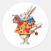 ALICE'S WITTE RABBIT RONDE STICKER (Voorkant)