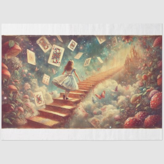 Alice's Wonderland Castle Climb Decoupage Tissuepapier (Voorkant)