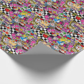 Alice's Wonderland Mad Hatter Tea Party INVITE Cadeaupapier (Hoek)