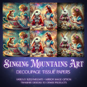Alice's Wonderland Teatime Adventures Decoupage Tissuepapier