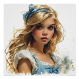Alice's Wonderland Whimsy Delight: Wonderland Gril Perfect Poster
