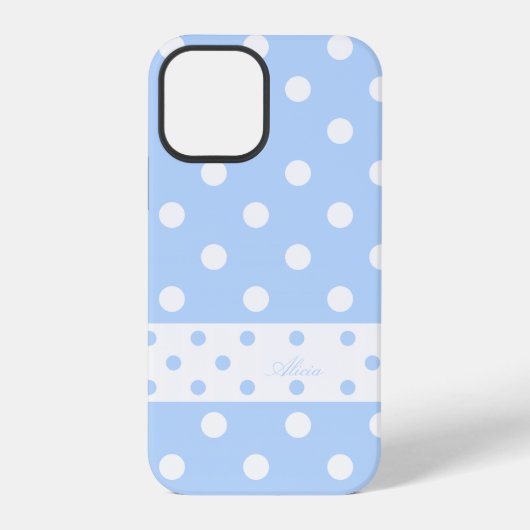 Alicia - Aangepaste naam Stippen Blauwe iPhone hoe Hoesje (Achterkant)