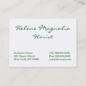 Alicia H. Vogel: Magnolia Grandflora Visitekaartje (Achterkant)