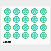 ALICIA ~ Helder Abstract Fractal Pattern ~ Ronde Sticker (Vel)