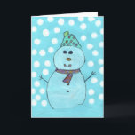 Alicia's Snowman Christmas Kaart<br><div class="desc">Alicia's sneeuwman afbeelding heeft al duizenden euro's opgehaald voor neuroblastoom onderzoek en was een best verkopende kaart van 1, 5 miljoen kaarten in 2007.</div>