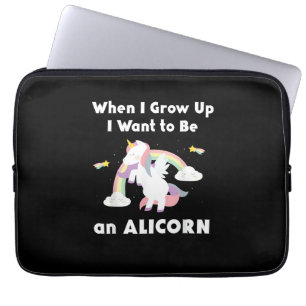 Alicorn Als Ik Opgroei Eenhoorn Regenboog Pastel M Laptop Sleeve