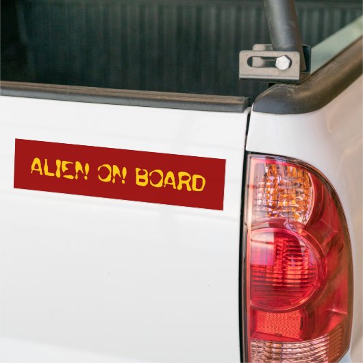 ALIEN AAN BOORD BUMPERSTICKER (Op Truck)