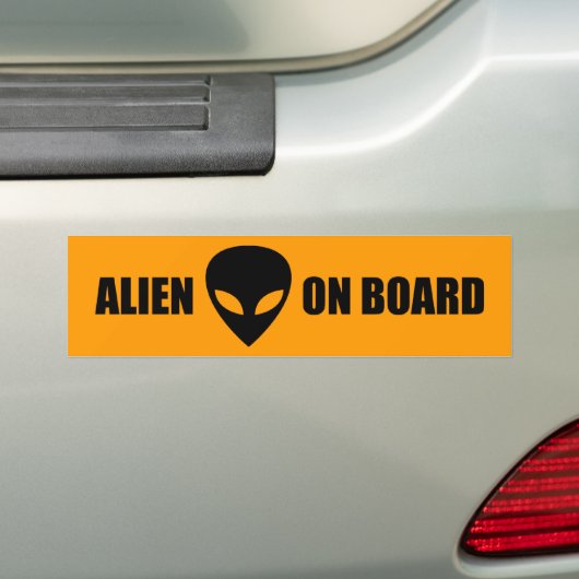 Alien aan boord bumpersticker (Op auto)