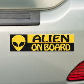 ALIEN AAN BOORD BUMPERSTICKER (Op auto)