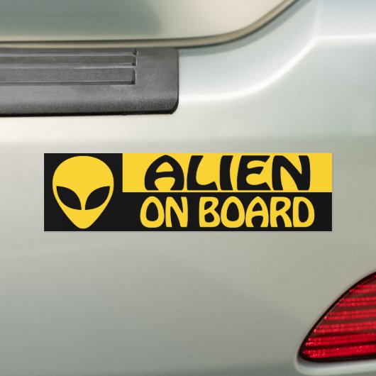 ALIEN AAN BOORD BUMPERSTICKER (Op auto)