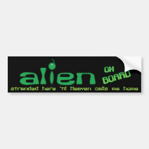 Alien aan boord van Christelijke bumpersticker