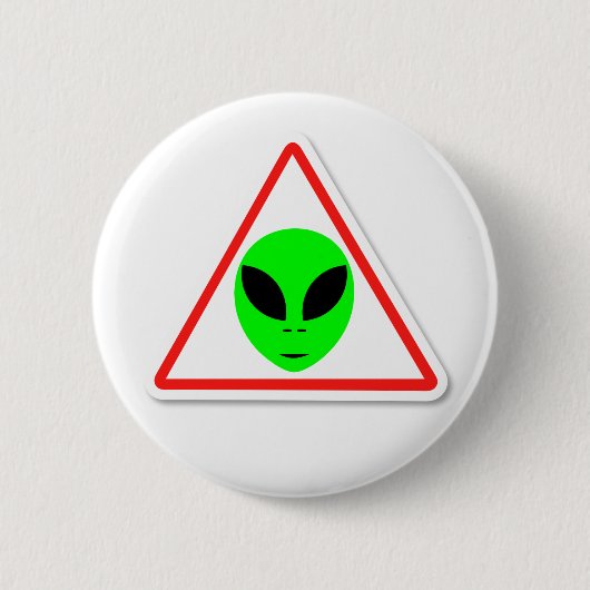 Alien-aandachtsteken Ronde Button 5,7 Cm (Voorkant)