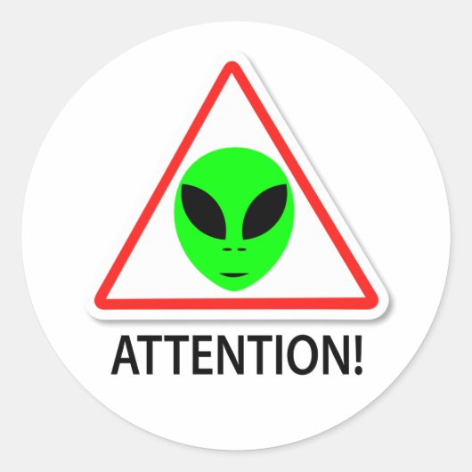 Alien-aandachtsteken Ronde Sticker (Voorkant)