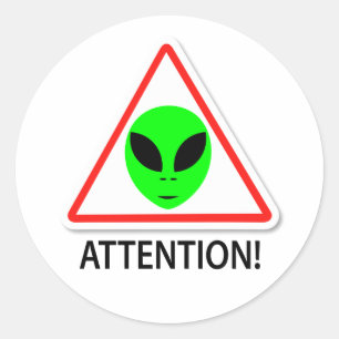 Alien-aandachtsteken Ronde Sticker