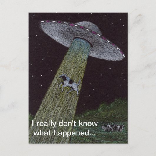 Alien Abduction Briefkaart (Voorkant)