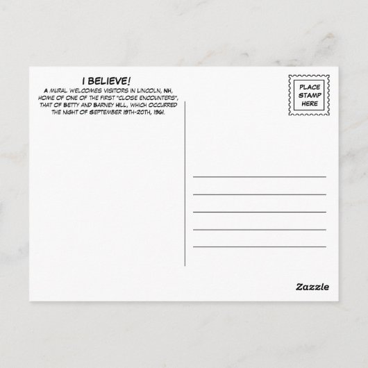 Alien Abduction Briefkaart (Achterkant)