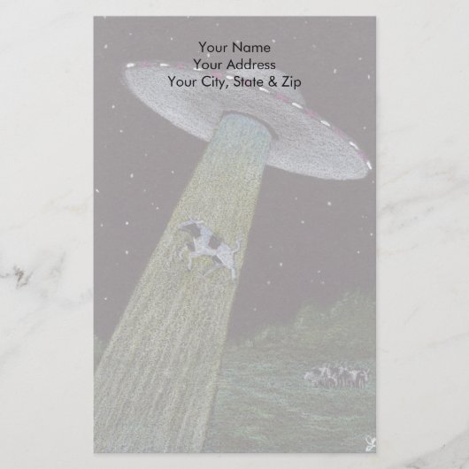 Alien Abduction Briefpapier (Voorkant)