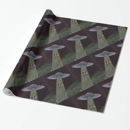 Alien Abduction Cadeaupapier (Uitgerold)